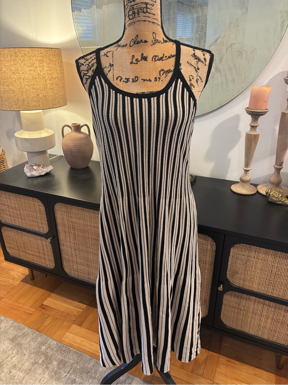 Target Black and White Striped Midi Dress